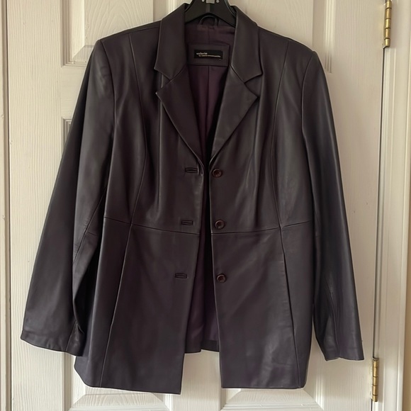 Valerie Stevens Jackets & Blazers - Like new 100% genuine leather Valerie Stevens jacket sz M purple